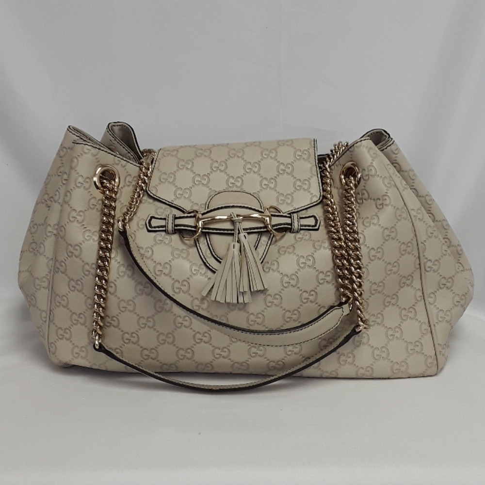 New GUCCI 336757 off white leather Shoulder bag